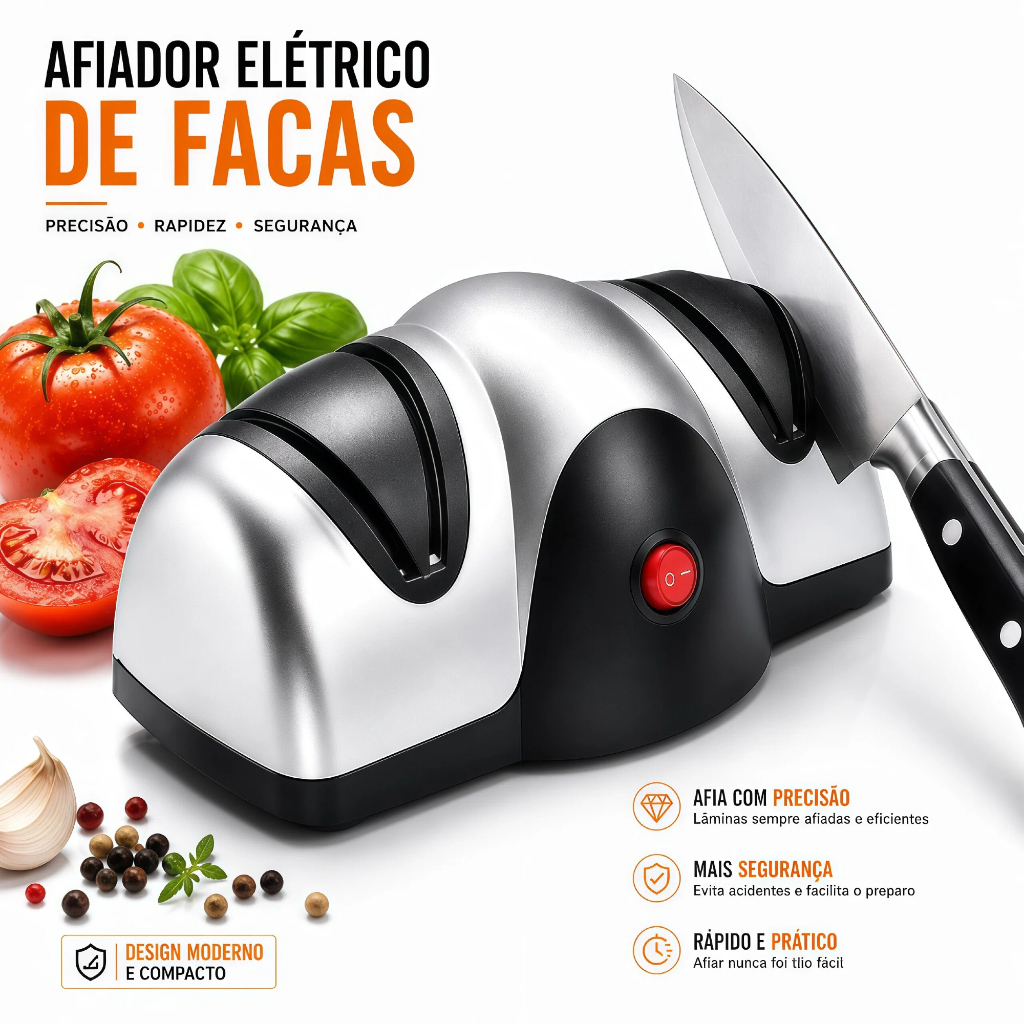 110V Amolador Facas Tesoura Afiador Eletrico Cozinha Churrasco