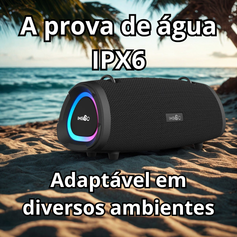 Caixa De Som Imenso X39 Potente 100w Bluetooth 5.3 Ipx6 Rgb 127/220v BIVOLT 12 Horas de Reprodução Bateria de 9000mAh