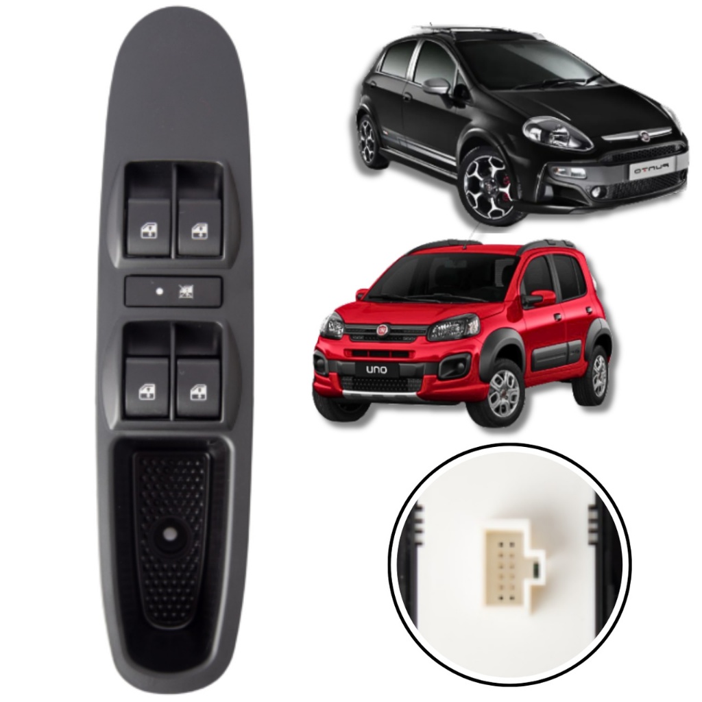 BOTÃO INTERRUPTOR VIDRO ELÉTRICO FIAT UNO 2015/ PUNTO