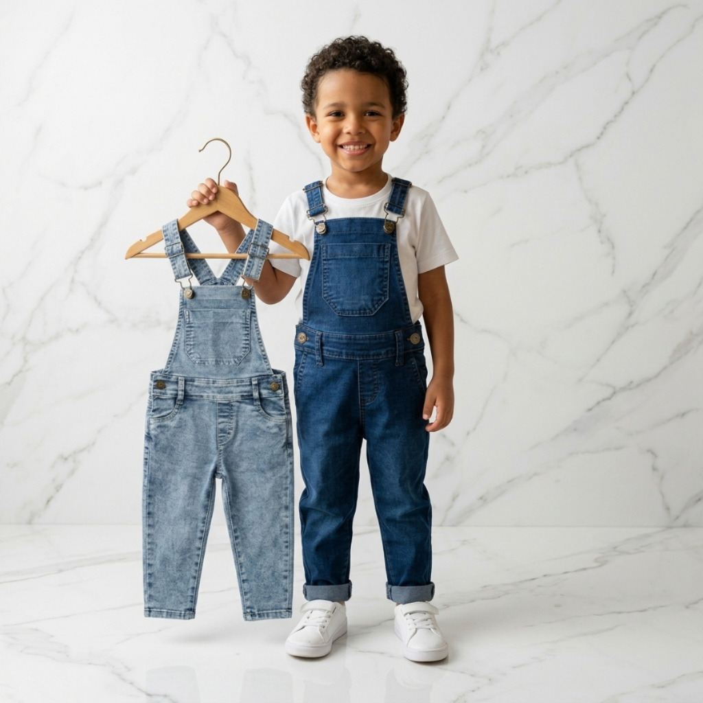 Jardineira Macação Jeans De Calça Menino Infantil 1 Ao 8 Fashion Ajustável Menino Elastano Inverno