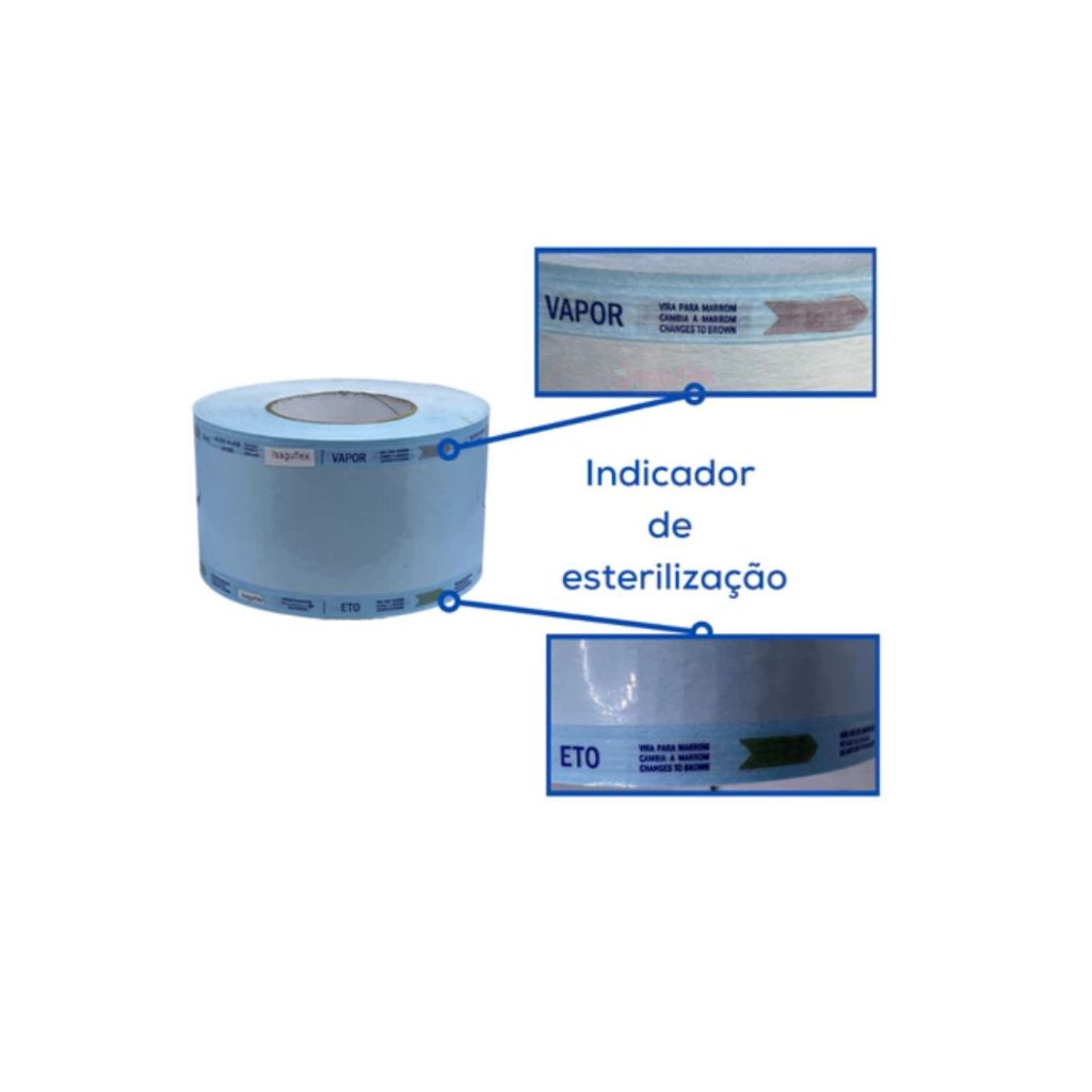 Bobina Esterilização Grau Cirúrgico diversos tam rolo com 100m Autoclave MEDIX/ VITALPACK — imagem 2 de 2
