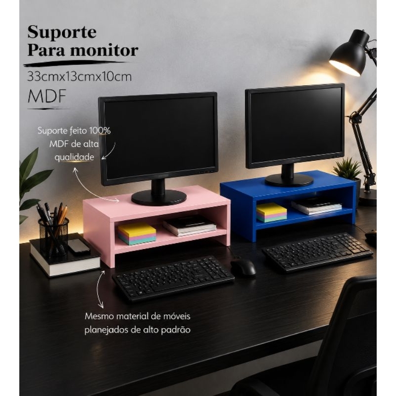 Suporte base monitor home Office mesa  escritório Duplo.