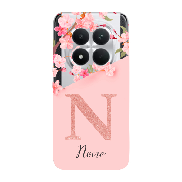 Capinha para Xiaomi RedMi Poco M8 Pro 5G Anti Impacto Personalizada - Delicate Flowers Rosa com nome e inicial