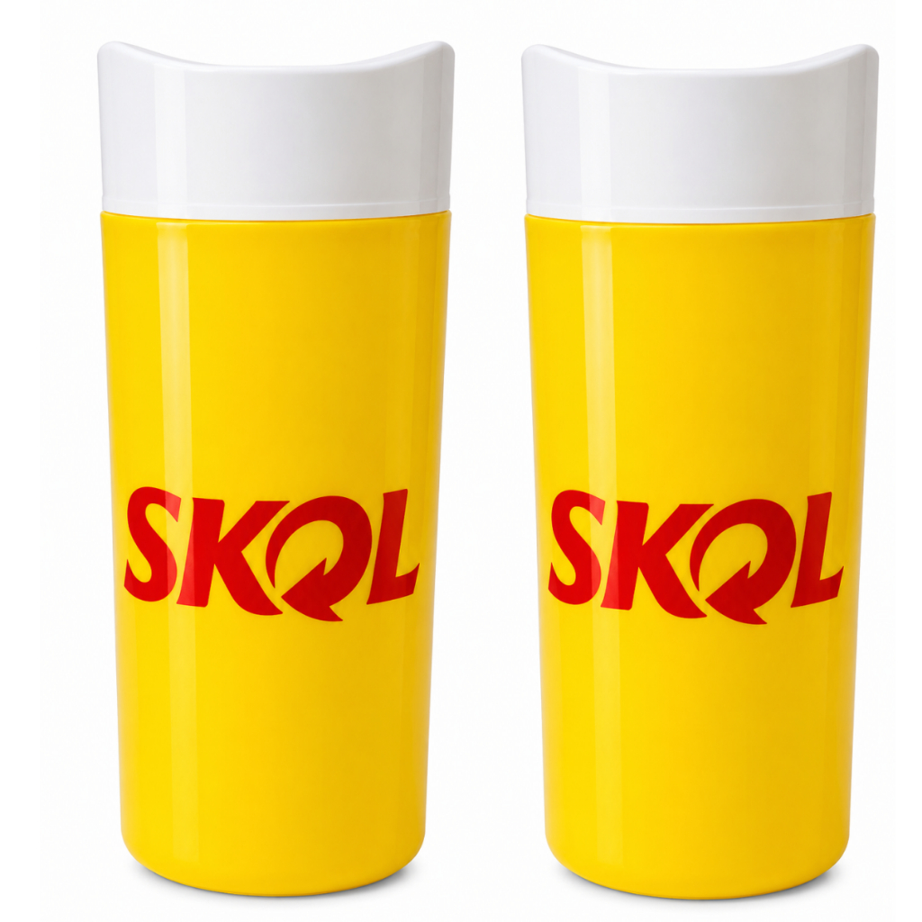 Kit 2 Porta Cervejas Litrao 1lt Cervegela Camisinha Skol