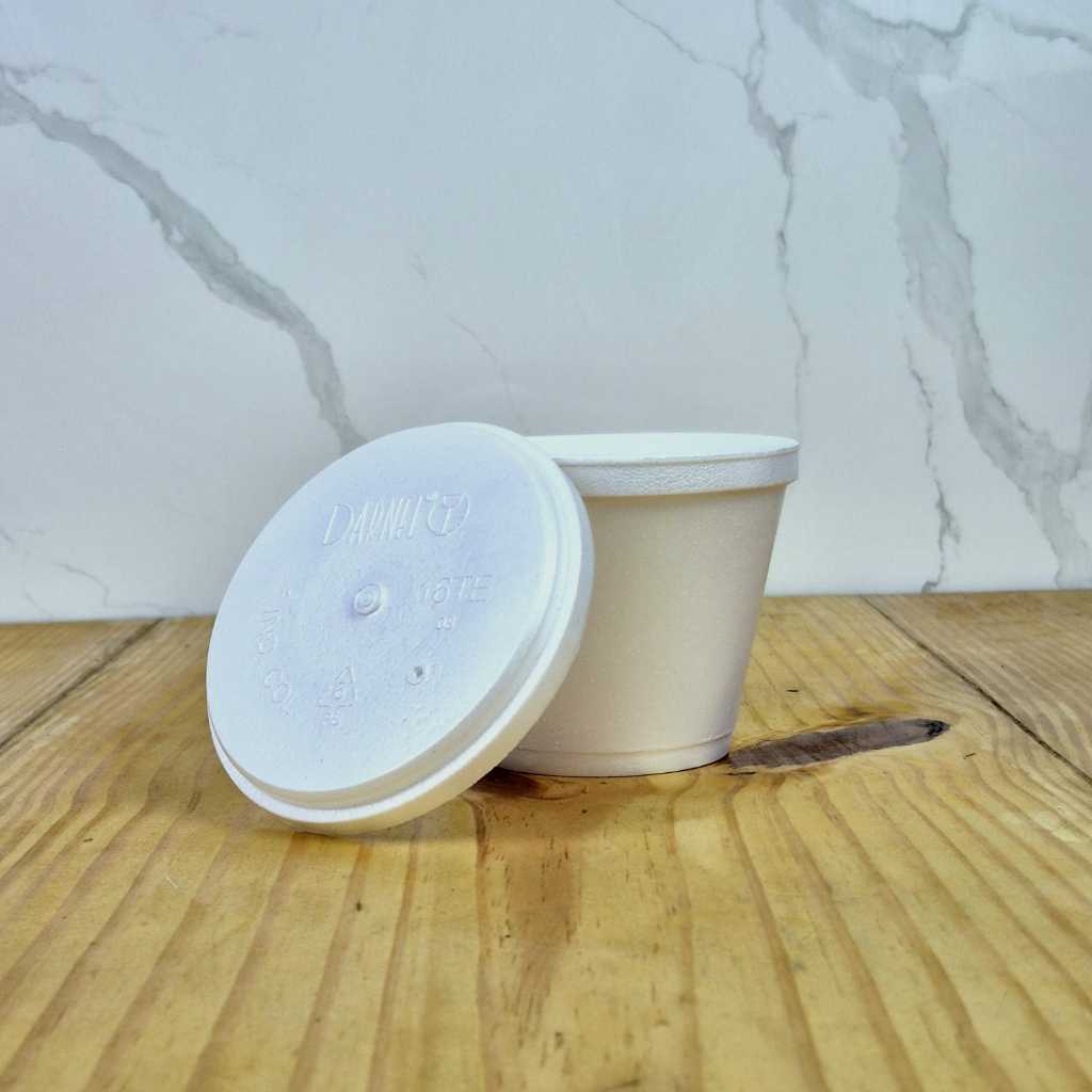 100un Pote Isopor Térmico Delivery 355ml Darnel - Opção: Com ou Sem Tampa