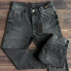 Calça Jeans Masculina Preta Estonado Aramls