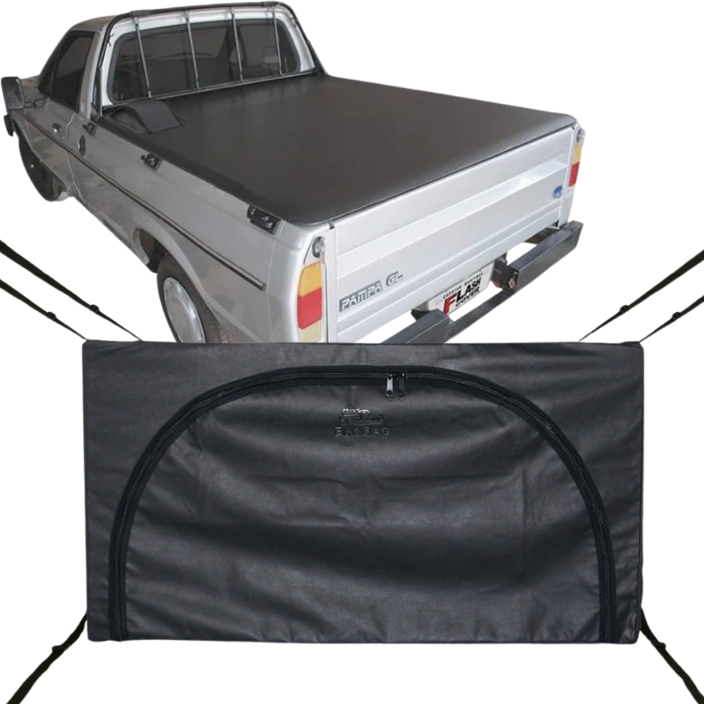 Bolsa Carroceria Caçamba Ecobag Flash Cover Pampa Protege Sua Carga 296L Com Ziper Preto