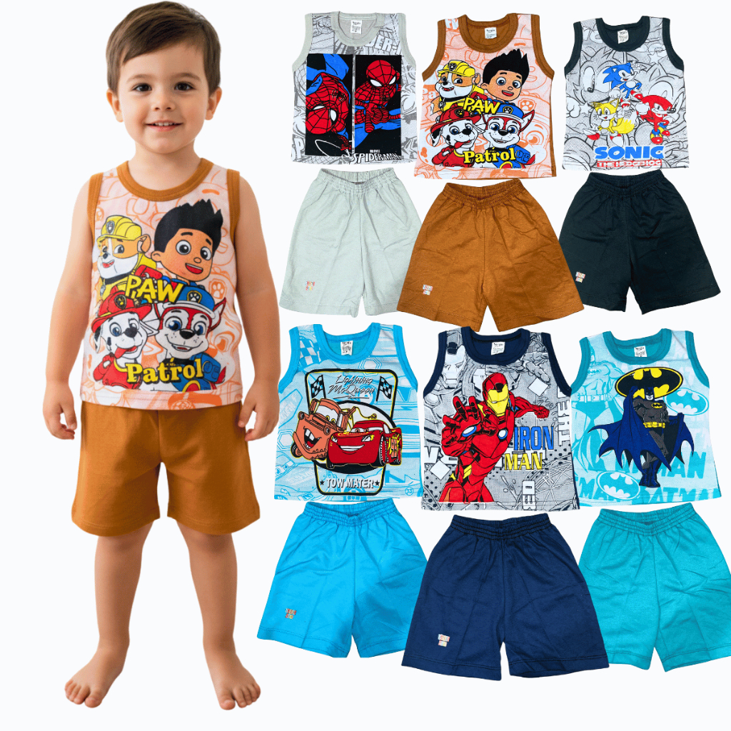 Conjunto Infantil Menino Camiseta Estampada + Short Verão Trends - Store - Brasil
