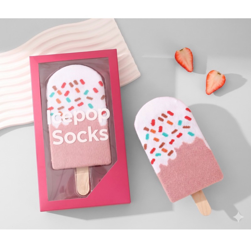 MEIAS ESTAMPADAS DE SORVETE MEIAS DIVERTIDAS E ESTILOSAS MEIA DE ALGODÃO