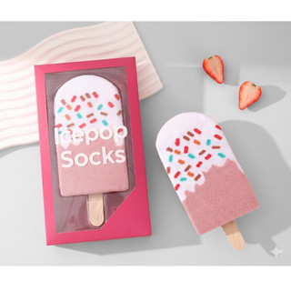 MEIAS ESTAMPADAS DE SORVETE MEIAS DIVERTIDAS E ESTILOSAS MEIA DE ALGODÃO