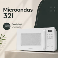Microondas 32 Litros Agratto Micro-ondas Preto Com Painel Digital Forno Microondas Branco 1400w