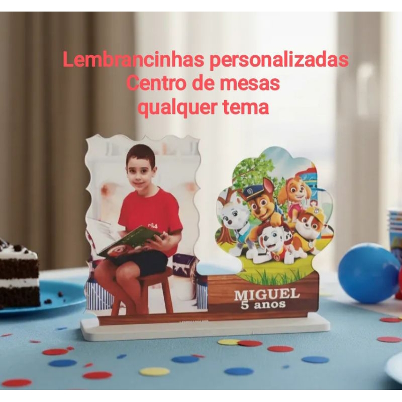 lembrancinhas com foto lembrança aniversário festa infantil personalizada mini centro de mesas enfeite plaquinha