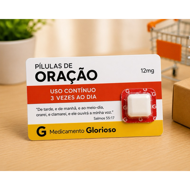 50 CARTAO PILULAS DA GRATIDAO DESPERTAR EM DEUS ORACAO CRISTAO Com chiclete