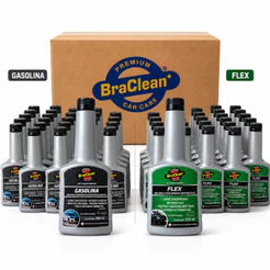 Kit 24 Aditivo Combustível 250ml Flex Etanol E Alcool Ou Gasolina Caixa Atacado Revenda BraClean