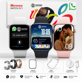 Smartwatch S11 Série 11 Relógio Inteligente Amoled Microwear Whatsapp NFC GPS Masculino F…