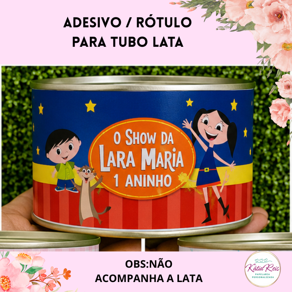 Rótulo Adesivo para Tubo Lata Personalizada O Show da Luna 5x6 / 5x8 / 7x6  (não acompanha a tubo lata)