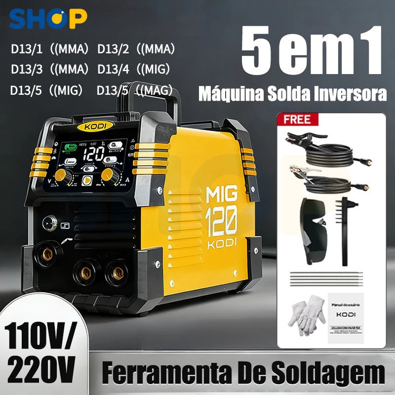 Máquina de Solda Inversora Mini Profissional Digital Bivolt 110V/220V | MMA-160/MMA-140/MMA-120 (Vários Modelos)- D13