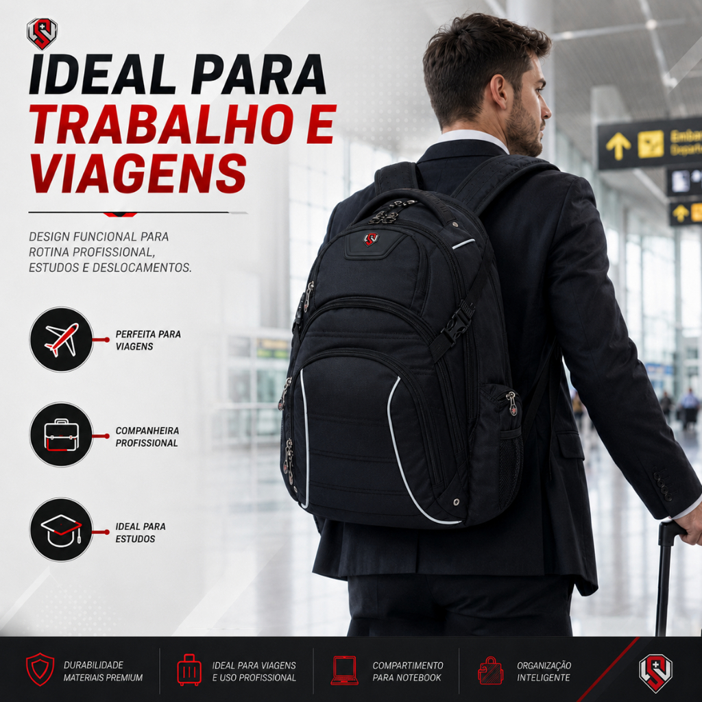 Imagem Mochila Notebook Executiva Masculina Cadeado
