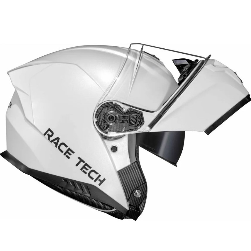 CAPACETE ARTICULADO BARATO RACE TECH SIGNAL BRANCO BRILHO MASCULINO FEMININO ROBOCOPY + ÓCULOS SOLAR
