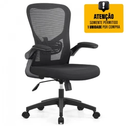 Cadeira de Escritório Dr. Office Daily Mesh Altura Ajustável Suporta até 130kg Preta DR-CH-DLR1DBF