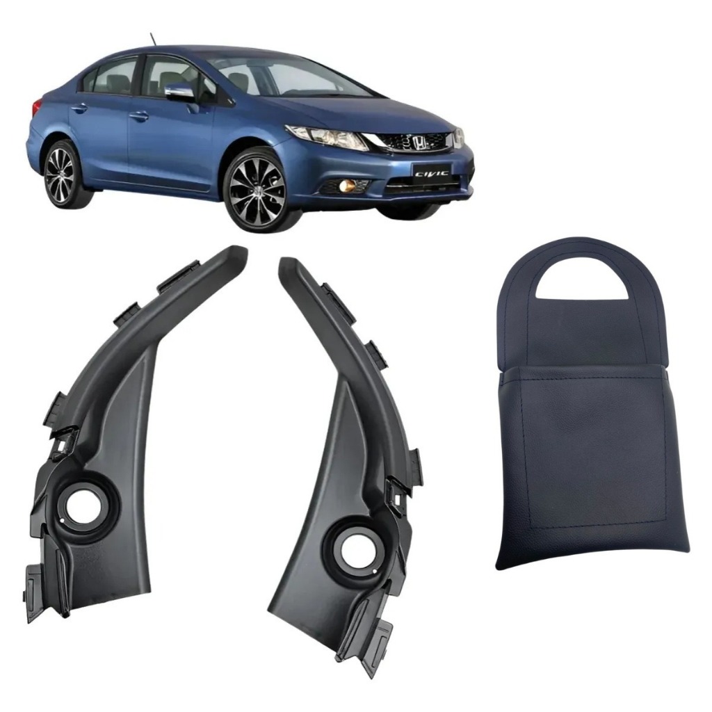 Par Moldura Acabamento Churrasqueira Da Grade Para-brisa Civic Touring Si 2012 Á 2016