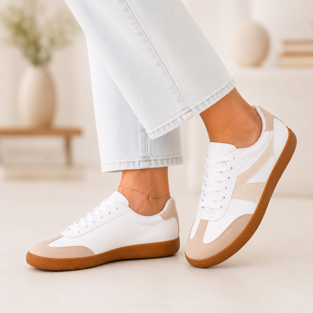 Tênis Feminino Branco Casual Urbano Solado Caramelo Dia a Dia Macio Leve Versátil Promoção