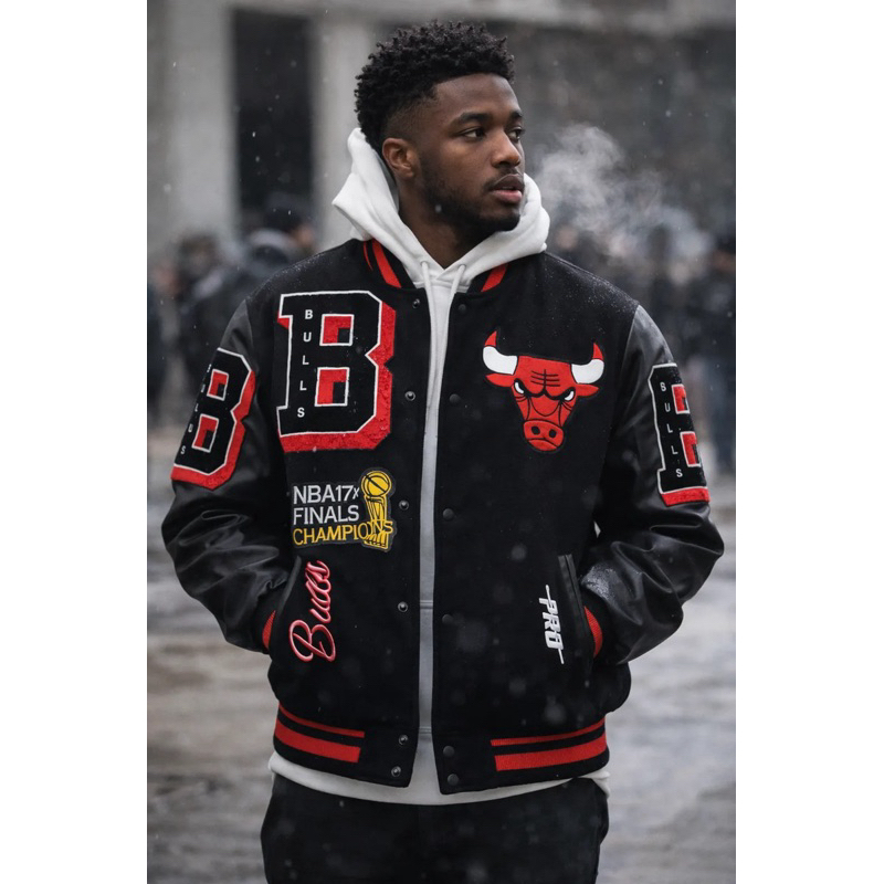 Jaqueta Nba Chicago Bulls - Varsity Bomber Colegial