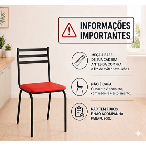 KIT 4 Assentos Retos Almofadados 37,5 x 37,5 — imagem 2 de 2