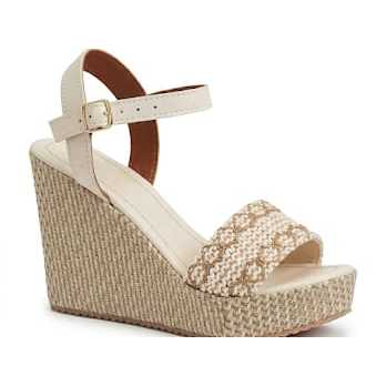 Sandália Anabela Feminina Salto Alto Plataforma Casual Blogueira Confortável Tendência LR-55