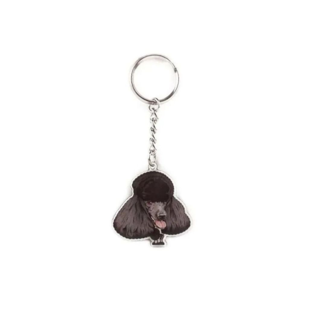 Chaveiro de Metal Heads Cachorro Raça Poodle Preto
