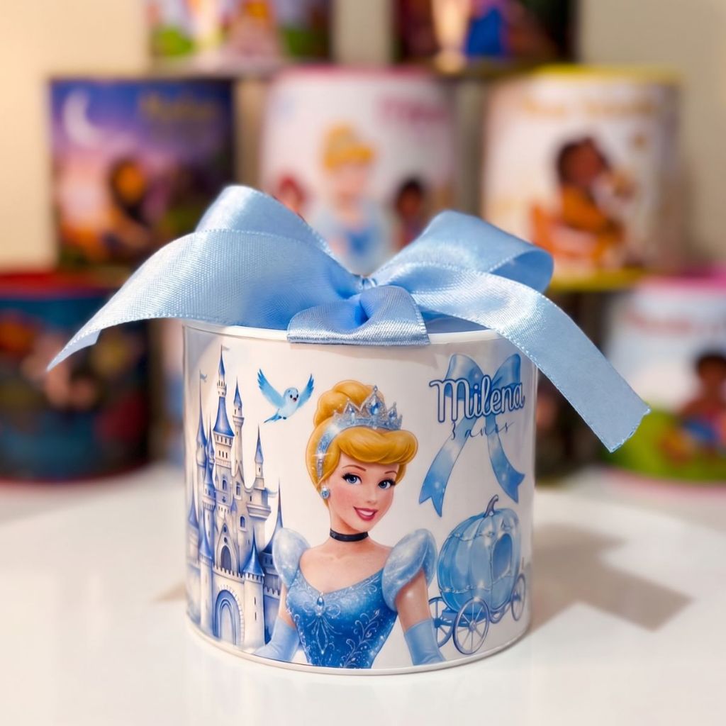 Kit Tubolatas Personalizadas 5x6 Cinderela - Maternidade, chá de bebê, aniversário, lembrancinhas festas