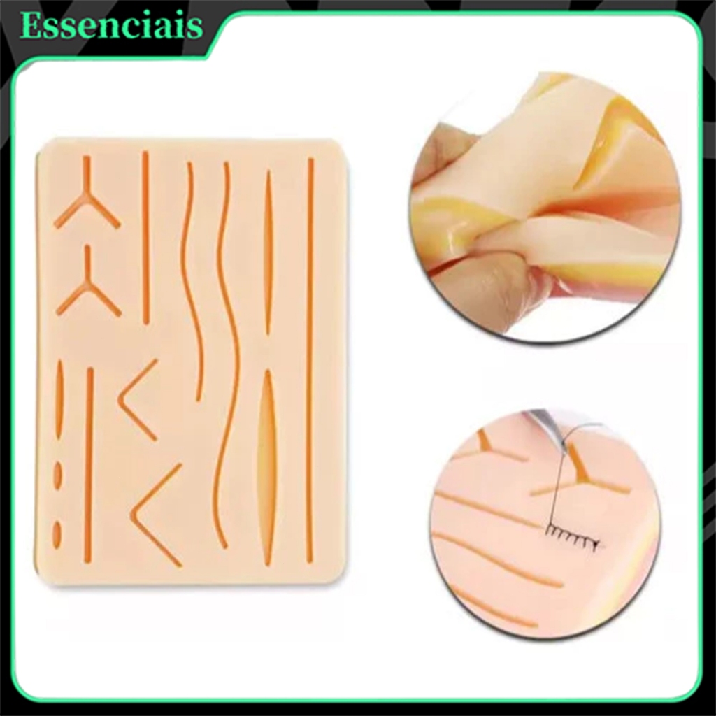 Simulador de Pele em Silicone para Treino de Sutura, Prática Realista e Profissional, ideal para Alunos de Medicina e En
