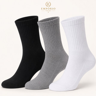 Kit 12 Pares Meia Cano Alto Premium Algodão Casual Academia Trabalho Masculina Feminina Confortável Respirável