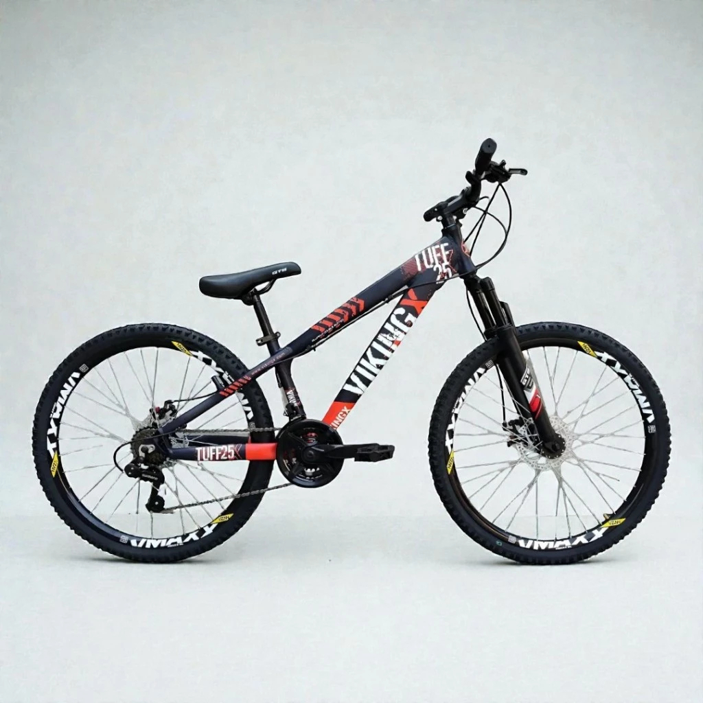 Bicicleta Aro26 VikingX Tuff25 Cambio Shimano Rodas Vmaxx Pneu Mountain Bike - Roxo Laranja