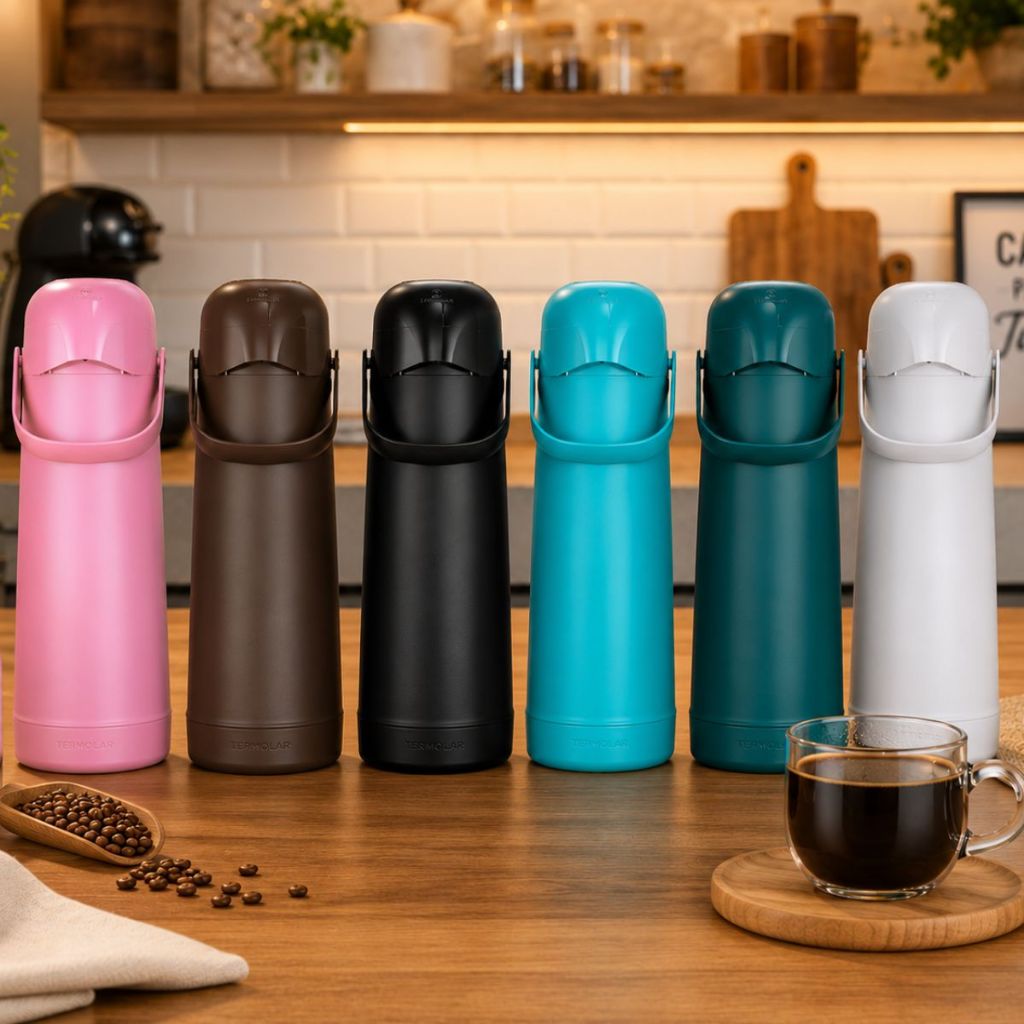 GARRAFA TERMICA 1 LITRO MAGIC PUMP TERMOLAR TAMPA HERMÉTICA CAFÉ/ CHIMARRÃO