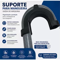 Suporte Curva para Mangueira de Saída de Maquina de lavar roupa\louça - Universal