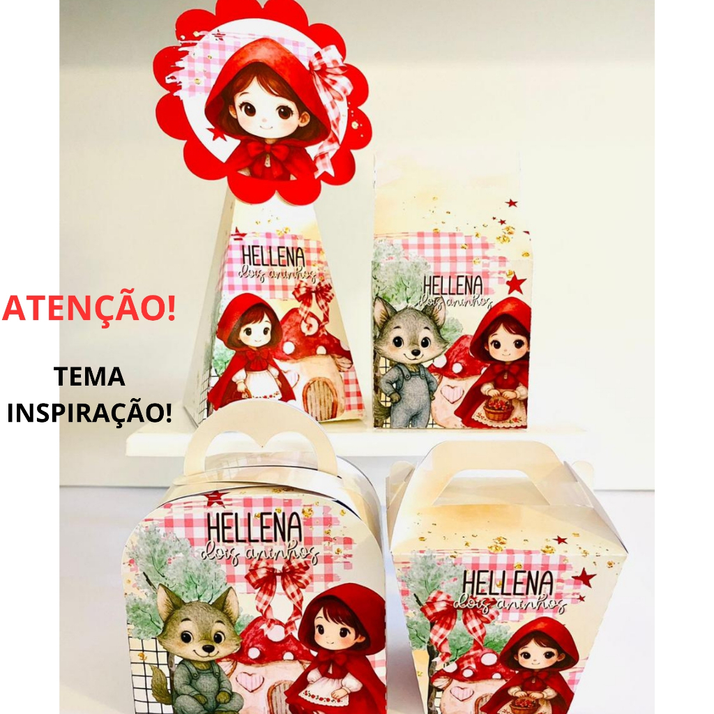 PEGUE E MONTE - Caixinhas Personalizadas CHAPEUZINHO VERMELHO - festa lembrancinha aniversário infantil