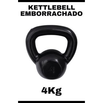 Kettlebell Emborrachado 4Kg – Peso para Academia Treino em Casa e Musculação Cross Fit Funcional