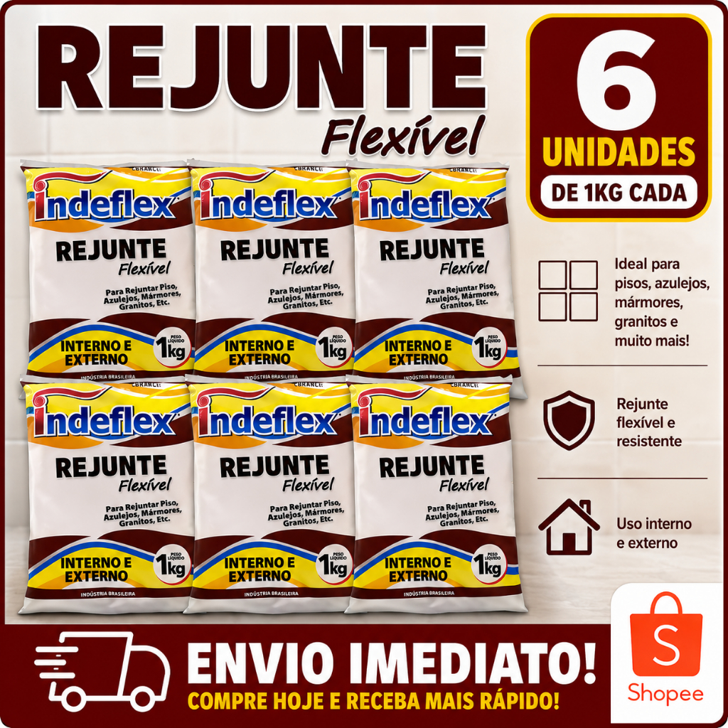 Rejunte Flexível 1kg Indeflex – Alta Resistência e Acabamento Perfeito