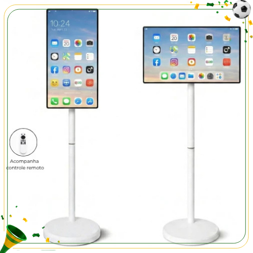 Monitor Touchscreen 21.5" Android 4GB 64GB 9000mAh WiFi Bluetooth Câmera 13MP Pedestal Portátil