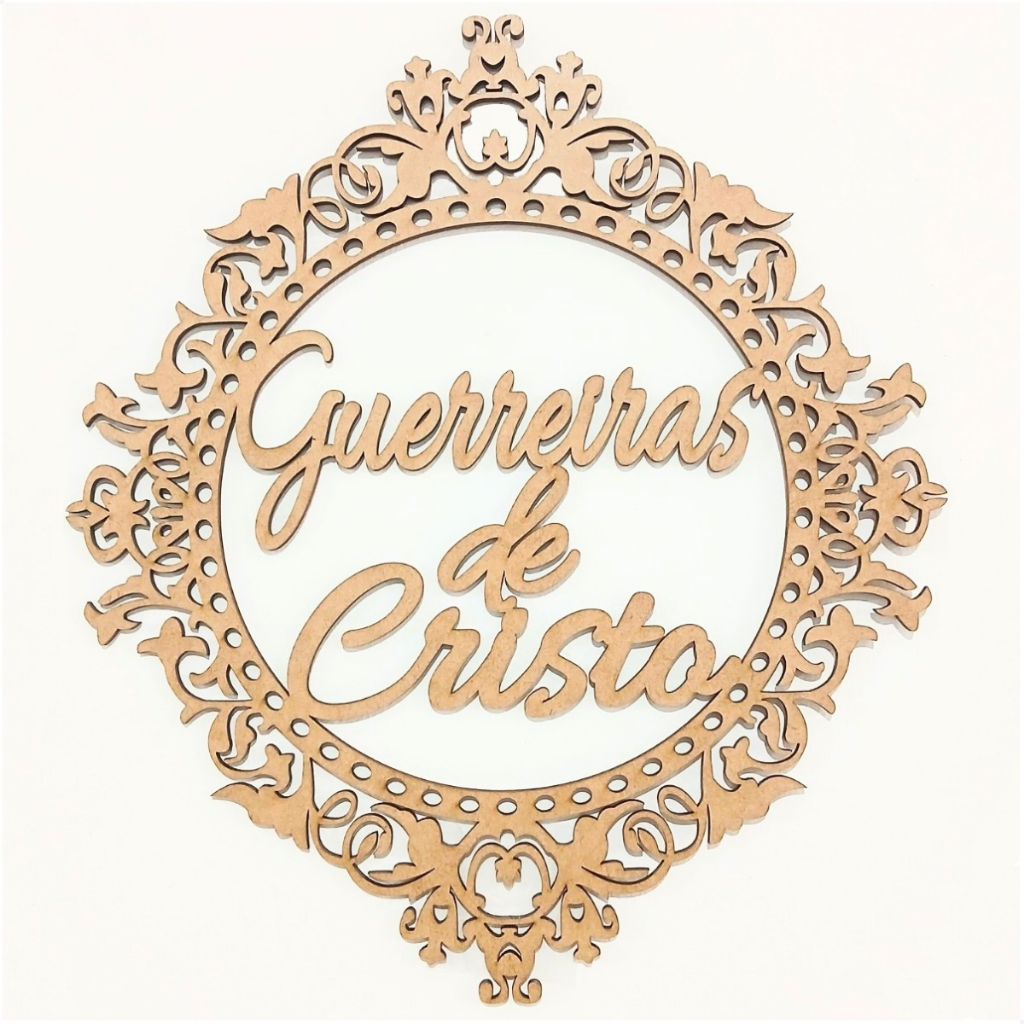 Brasão Personalizado Guerreiras de Cristo em mdf para Painel Casamento 65cm B4