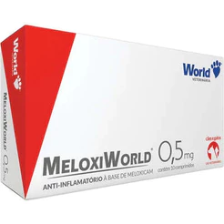 Meloxiworld Anti-Inflamatório Meloxicam Cão e Gatos 0,5 mg Cx 10 Comp.