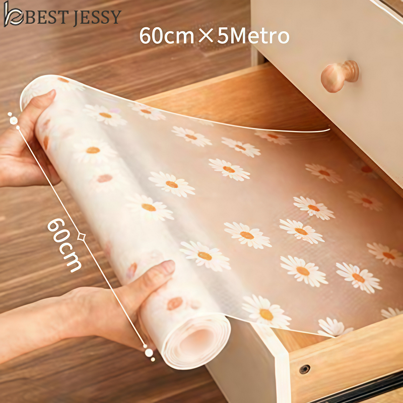 Forro Antiderrapante Para Armário Gaveta Geladeira E Guarda Roupas Modelos de Flores 45cm×5M/60cm*5m