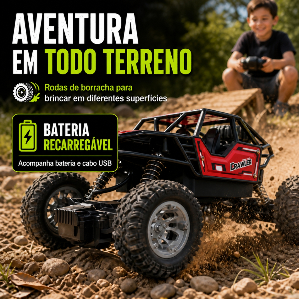 Carrinho de Controle Remoto Off Road Recarregável Brinquedo de Menino Escalada · foto 2