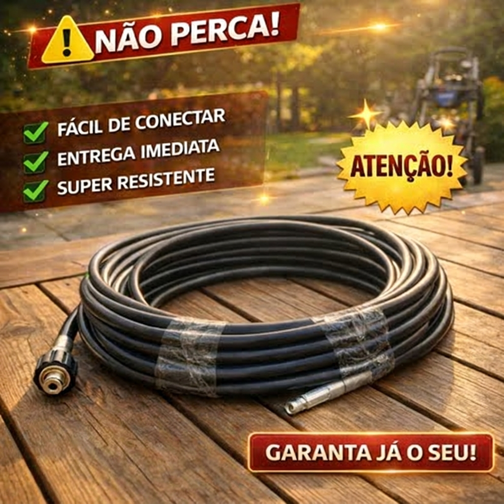 Mangueira Para Lavadora de Alta Pressão com Engate Rápido e Registro WAP BICO CONECTOR