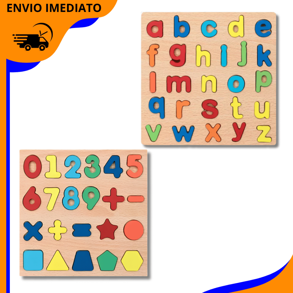 Brinquedo Educativo Premium – Alfabeto, Números e Formas Geométricas para Crianças