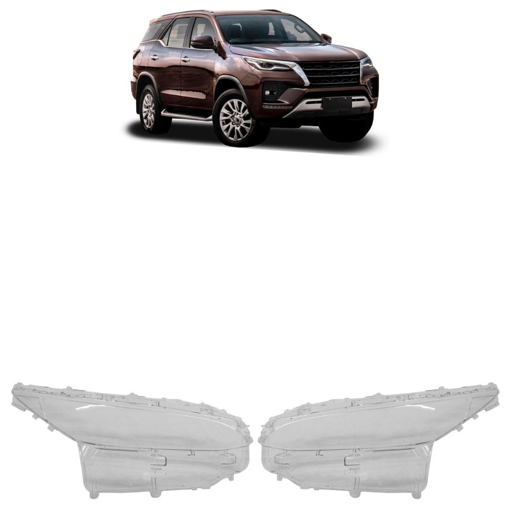Par Lente Farol Dianteiro Hilux Sw4 Srx 2021 2022 Transparente Lente Lisa em Acrílico