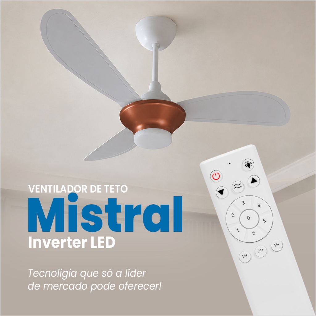 Ventilador de Teto Controle Remoto Ventilador Teto Com Luminária Ventilador de Teto Branco Ventisol · foto 2