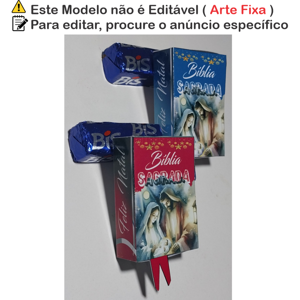 Lembrancinhas Mini BÍBLIAS Natalinas em Papel Fotográfico 180g – Caixinhas de Natal para Lembrancinhas, Brindes Infantis