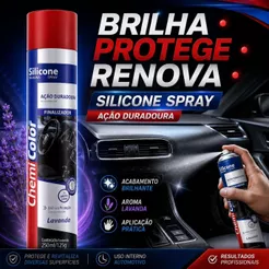Silicone Spray Lavanda Finalizador Automotivo 250ml Brilho E Proteção Ação Duradoura Chemicolor